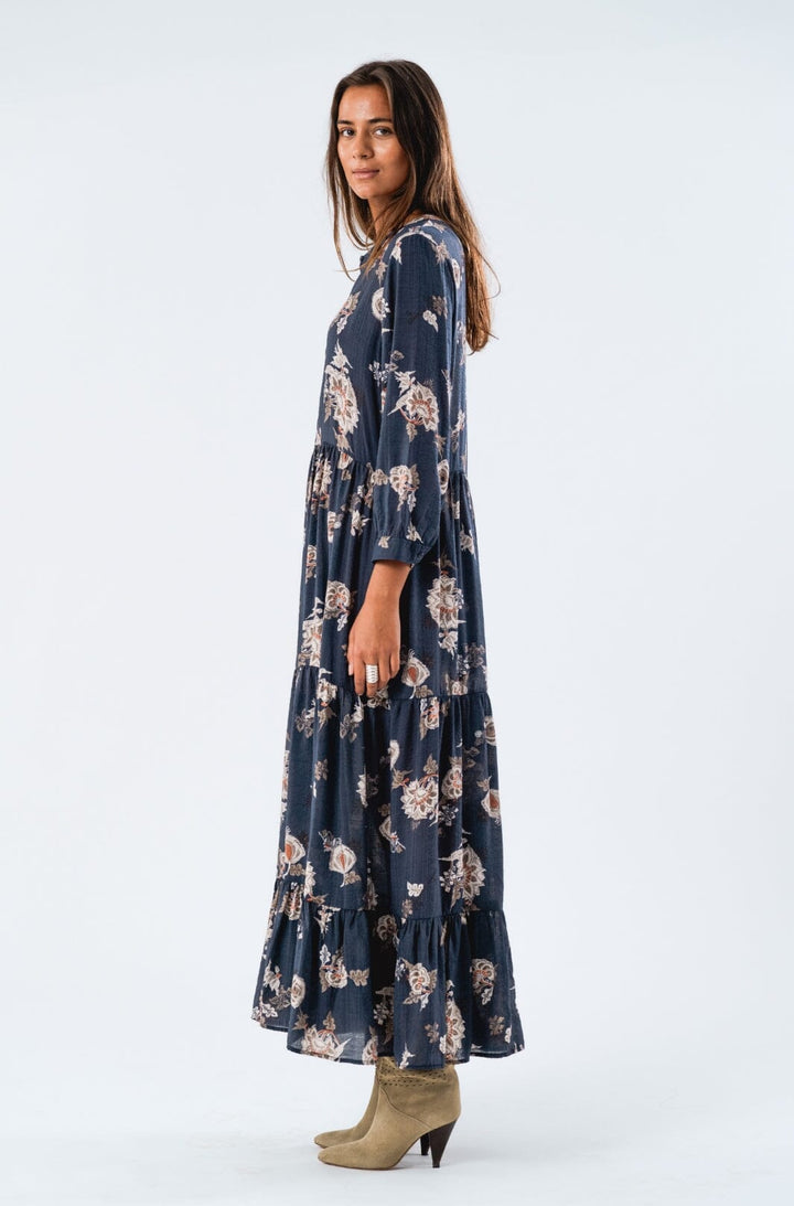 Forudbestilling - Lollys Laundry - Neell Maxi Dress Ls24553-3020 - 23 Dark Blue Kjoler 