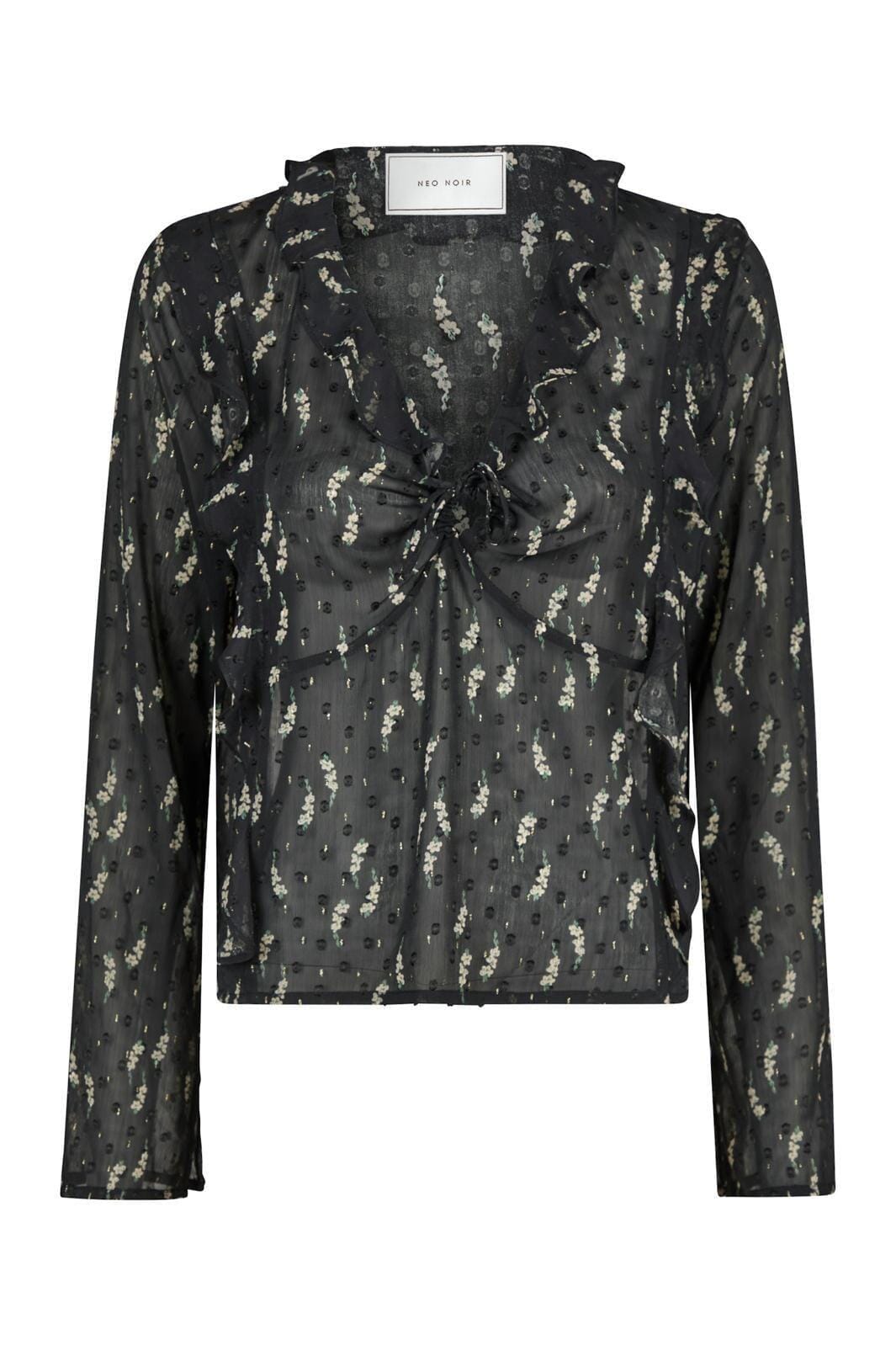 Neo Noir - Carola Flower Branch Blouse - Black