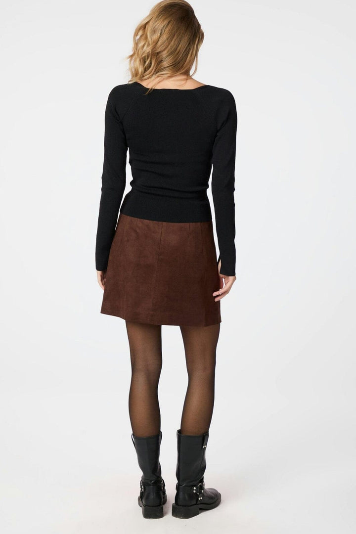 Neo Noir - Hemie Imitated Suede Skirt 165112 - 210 - Brown