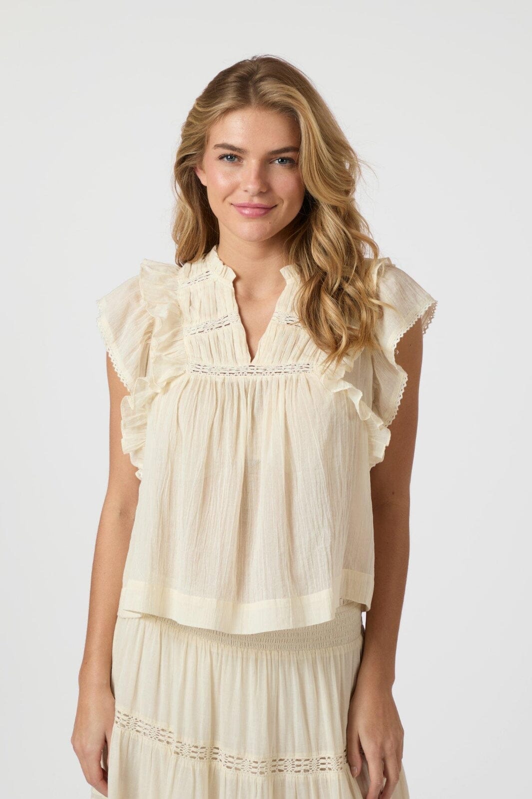 Neo Noir - Jayla S Voile Top 159881 - 191 - Light Yellow