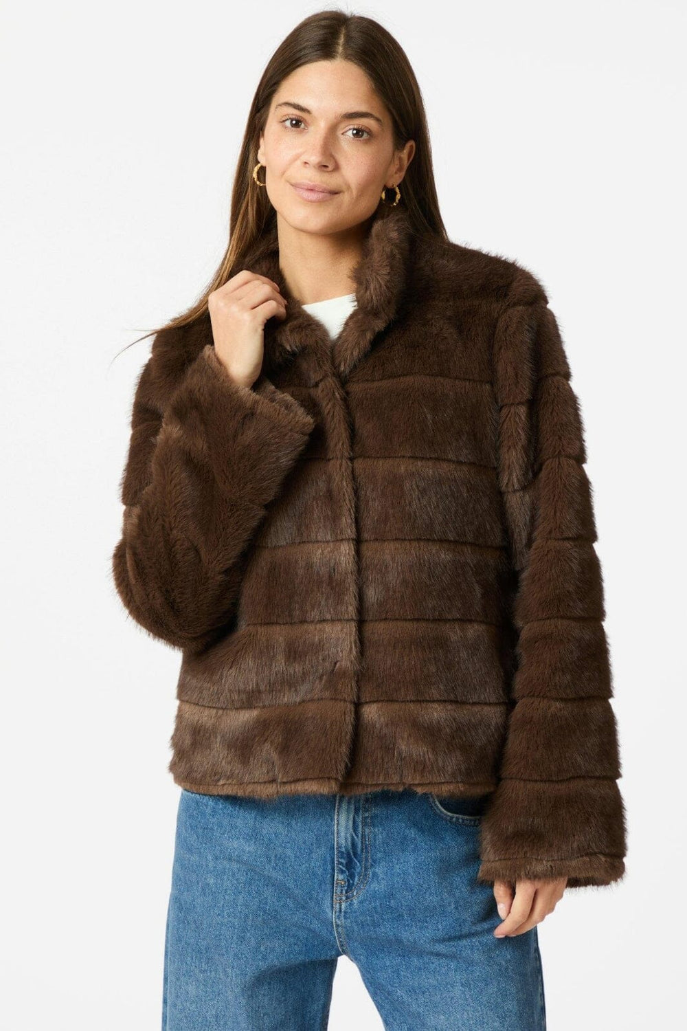 Neo Noir - Kahlia Shaved Faux Fur Coat 164589 - Brown