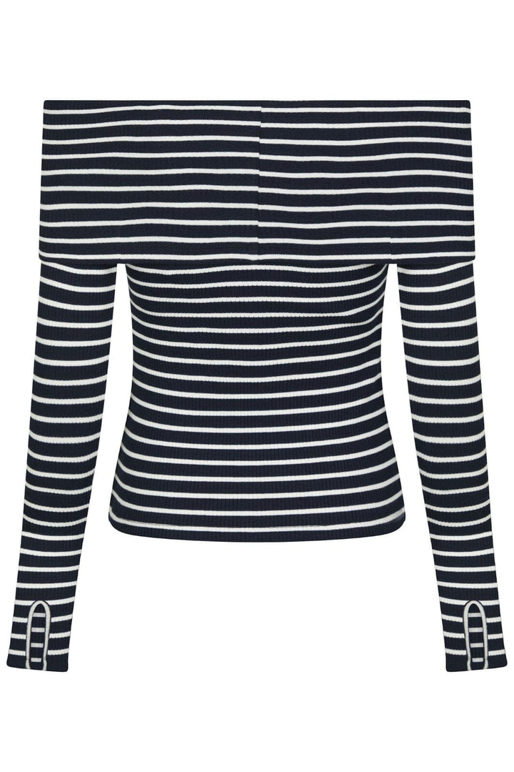 Forudbestilling - Neo Noir - Lessy Stripe Blouse - Dark Navy Bluser 