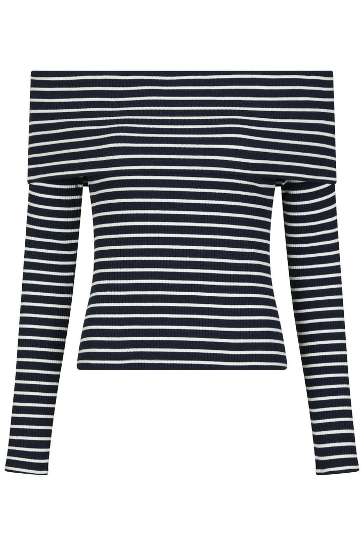 Forudbestilling - Neo Noir - Lessy Stripe Blouse - Dark Navy Bluser 