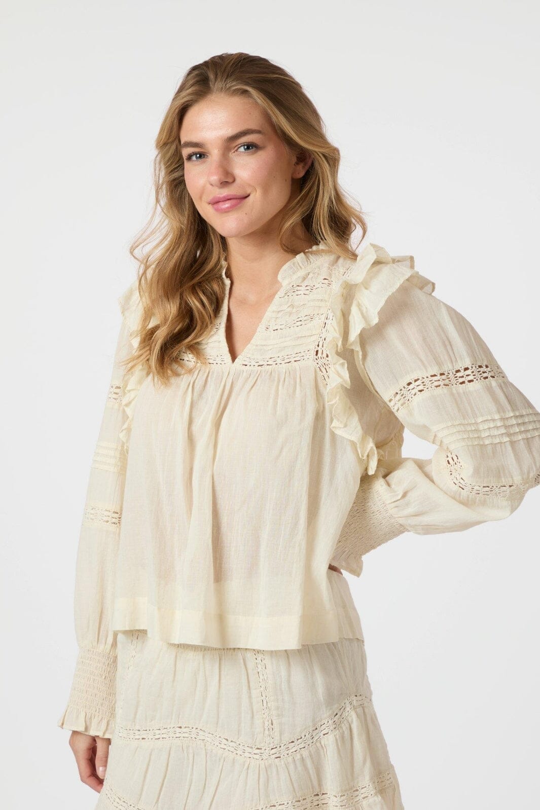 Neo Noir - Mauri S Voile Blouse 164698 - 191 - Light Yellow