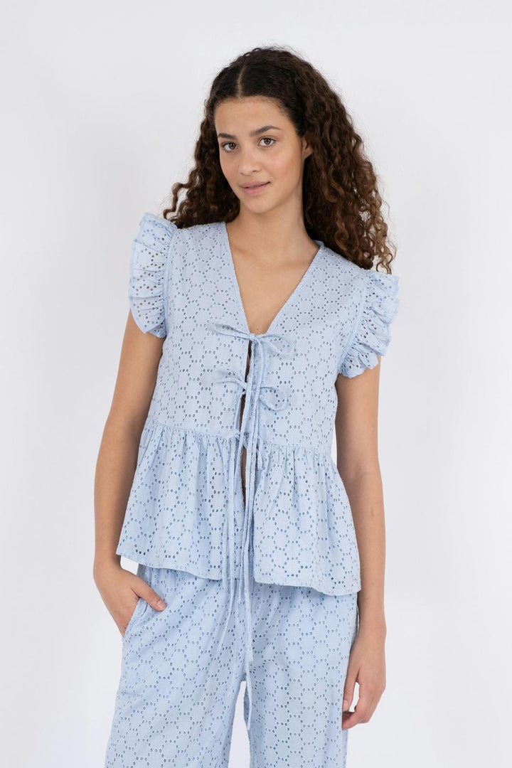 Neo Noir - Palasi Broiderie Top - Light Blue