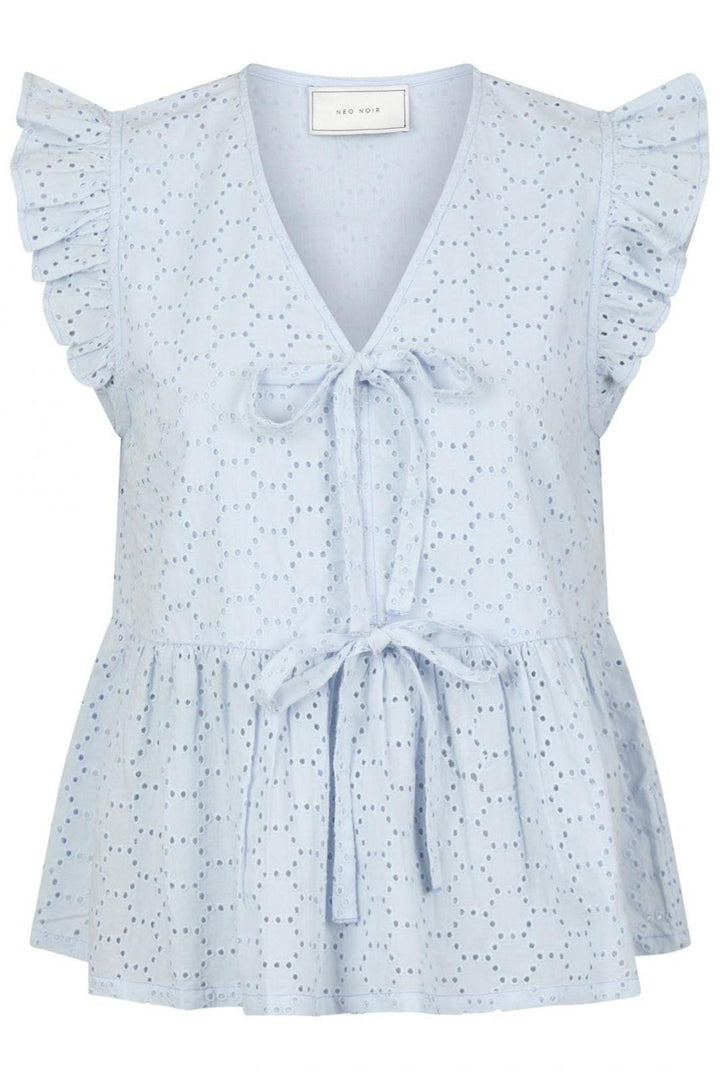 Forudbestilling - Neo Noir - Palasi Broiderie Top - Light Blue Toppe 