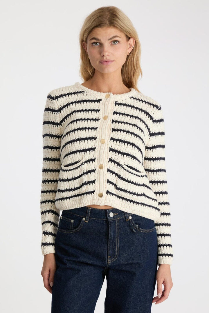 Forudbestilling - Neo Noir - Paula Knit Cardigan - Navy Cardigans 