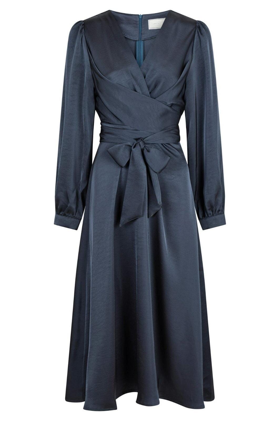 Forudbestilling - Neo Noir - Rimini Heavy Sateen Dress - Midnight Blue Kjoler 