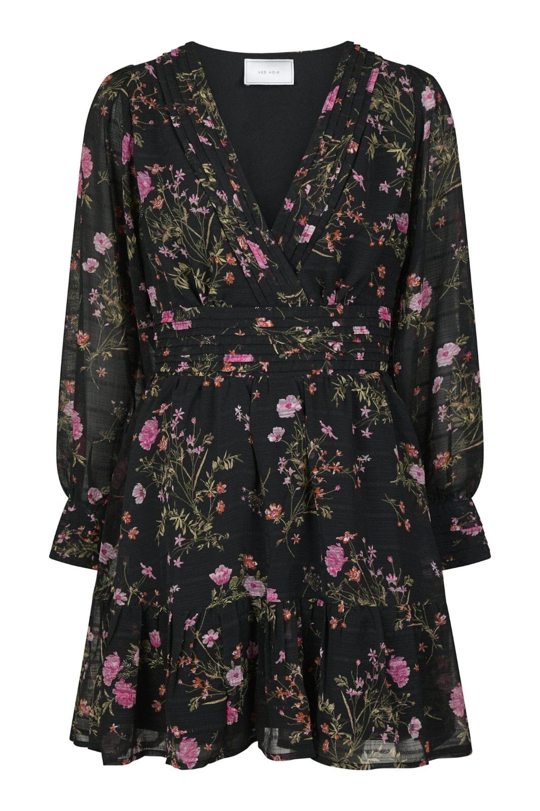 Forudbestilling - Neo Noir - Sahra Flower Print Dress - Black Kjoler 