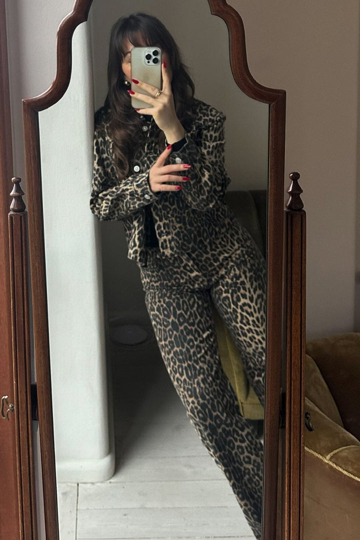 Forudbestilling - Neo Noir - Simona Leopard Pants - 400 Leopard Jeans 