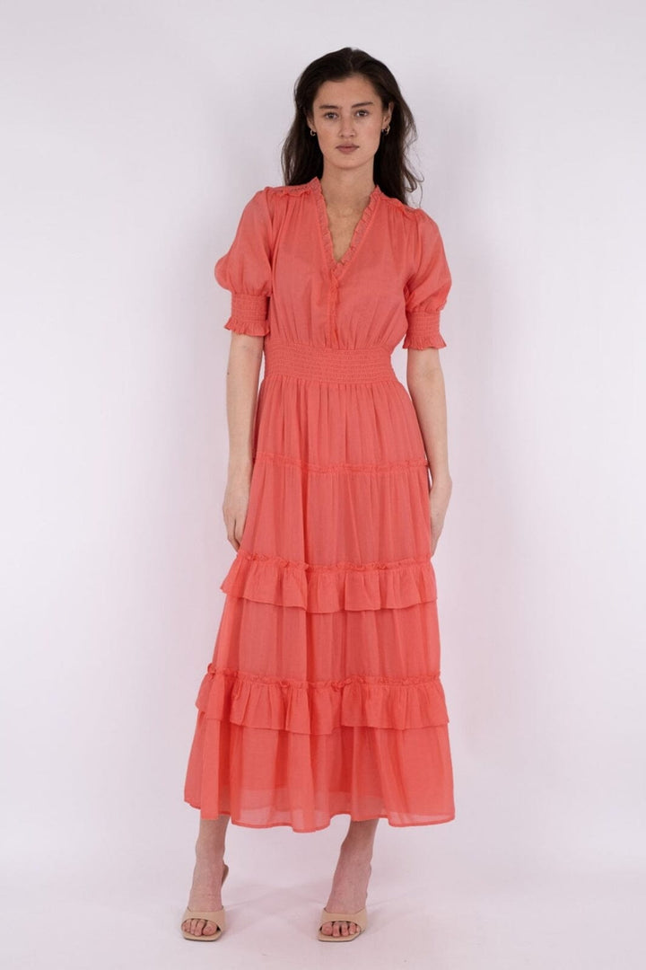 Forudbestilling - Neo Noir - Sophie S Voile Dress - Coral (Juni) Kjoler 