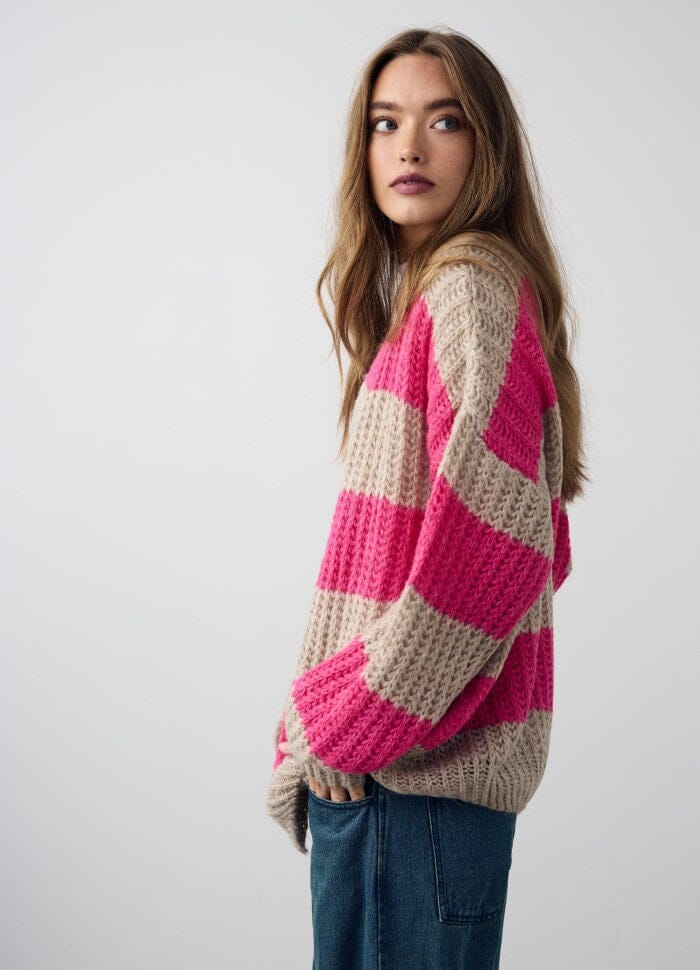 Forudbestilling - Noella - Lily Knit Cardigan - 1302 Clementine Stripe Cardigans 