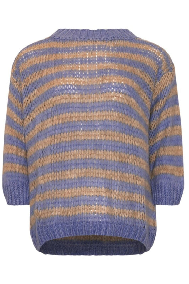 Forudbestilling - Noella - Lyla Knit - 1300 Camryn Lavender Stripe Strikbluser 