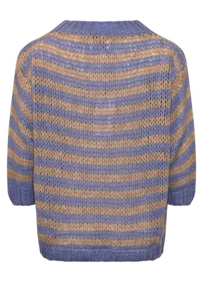 Forudbestilling - Noella - Lyla Knit - 1300 Camryn Lavender Stripe Strikbluser 