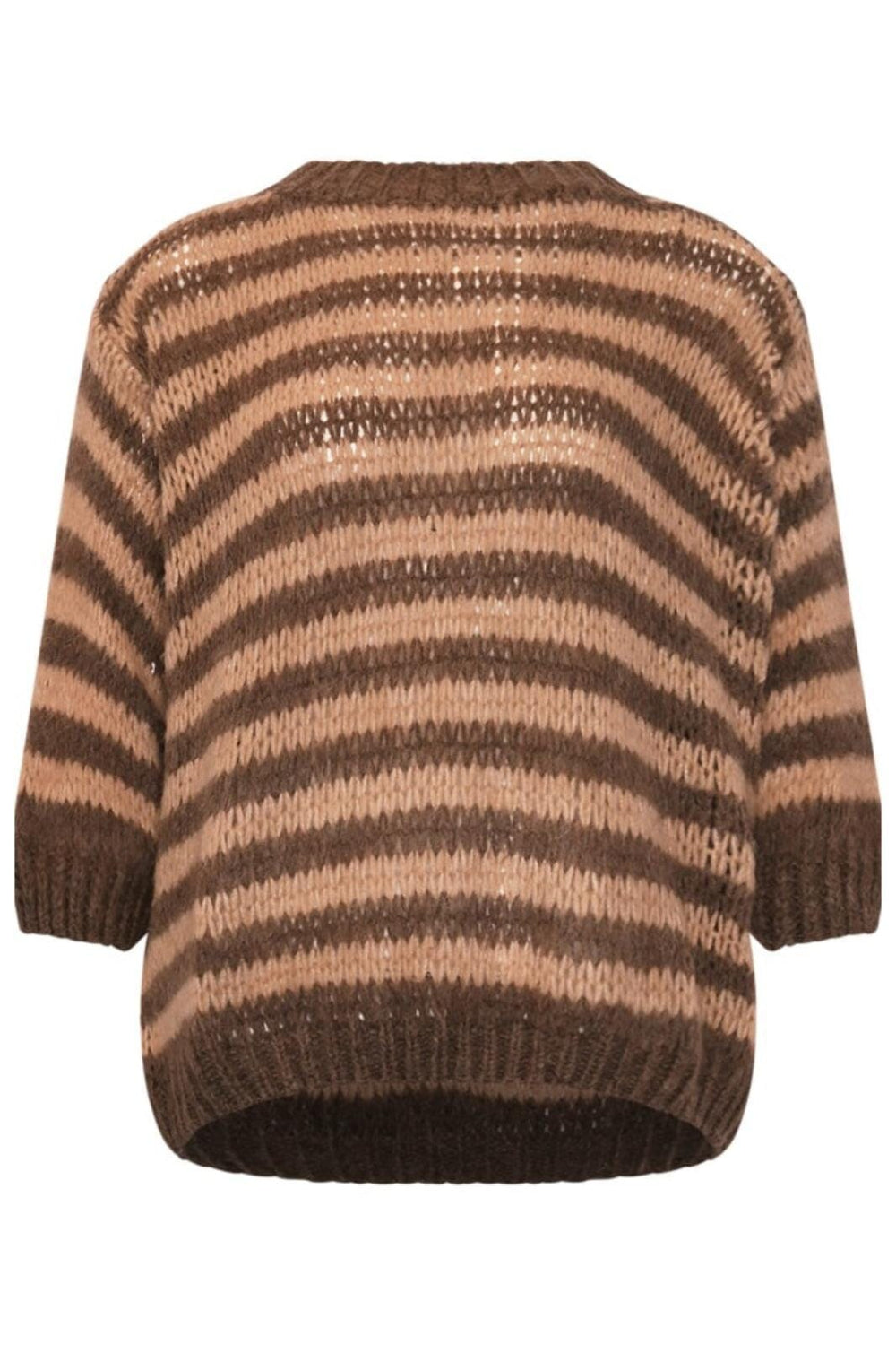 Forudbestilling - Noella - Lyla Knit - 1301 Camryn Coffee Stripe Strikbluser 