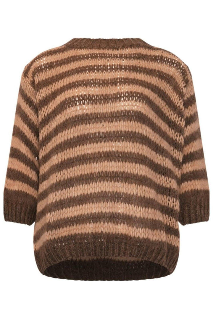 Forudbestilling - Noella - Lyla Knit - 1301 Camryn Coffee Stripe Strikbluser 