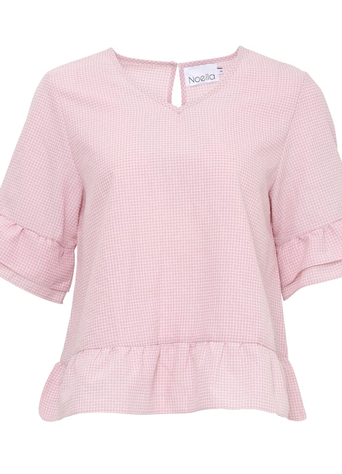 Forudbestilling - Noella - Rikka Blouse Cotton - rik Rose Checks Bluser 