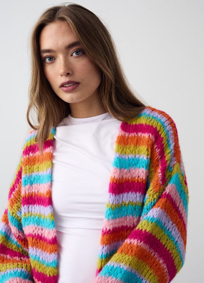 Forudbestilling - Noella - Rima Knit Cardigan - 1288 Rainbow Combo Cardigans 