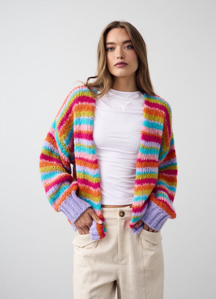 Forudbestilling - Noella - Rima Knit Cardigan - 1288 Rainbow Combo Cardigans 