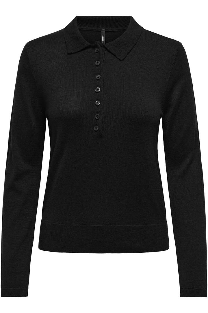 Only - Onlcathrine Ls Polo Neck Knt 15347184 - 4752975 - Black