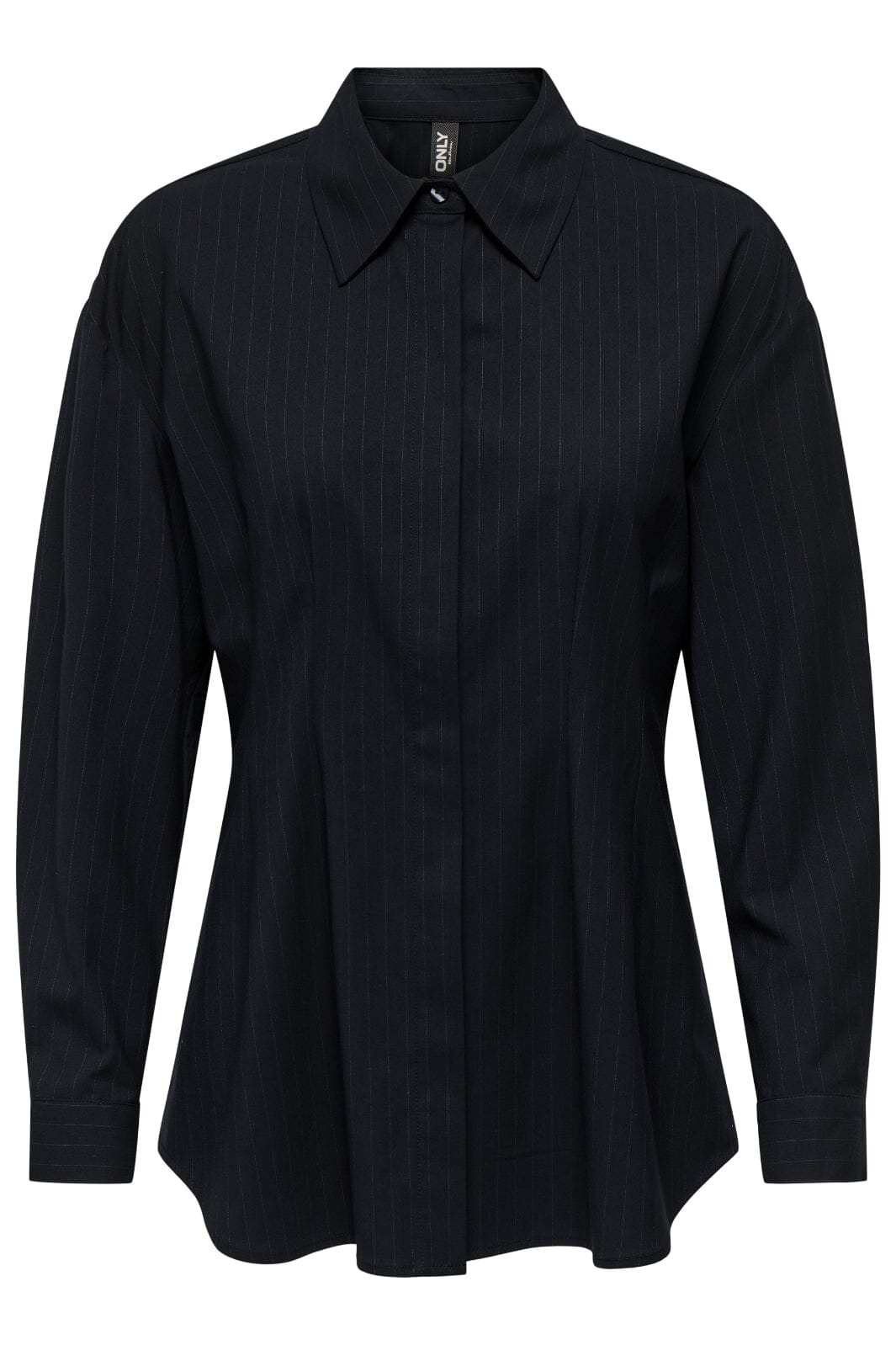 Only - Onleda L/S Fitted Shirt 15344223 - 4707903 - Black White Pinstripes