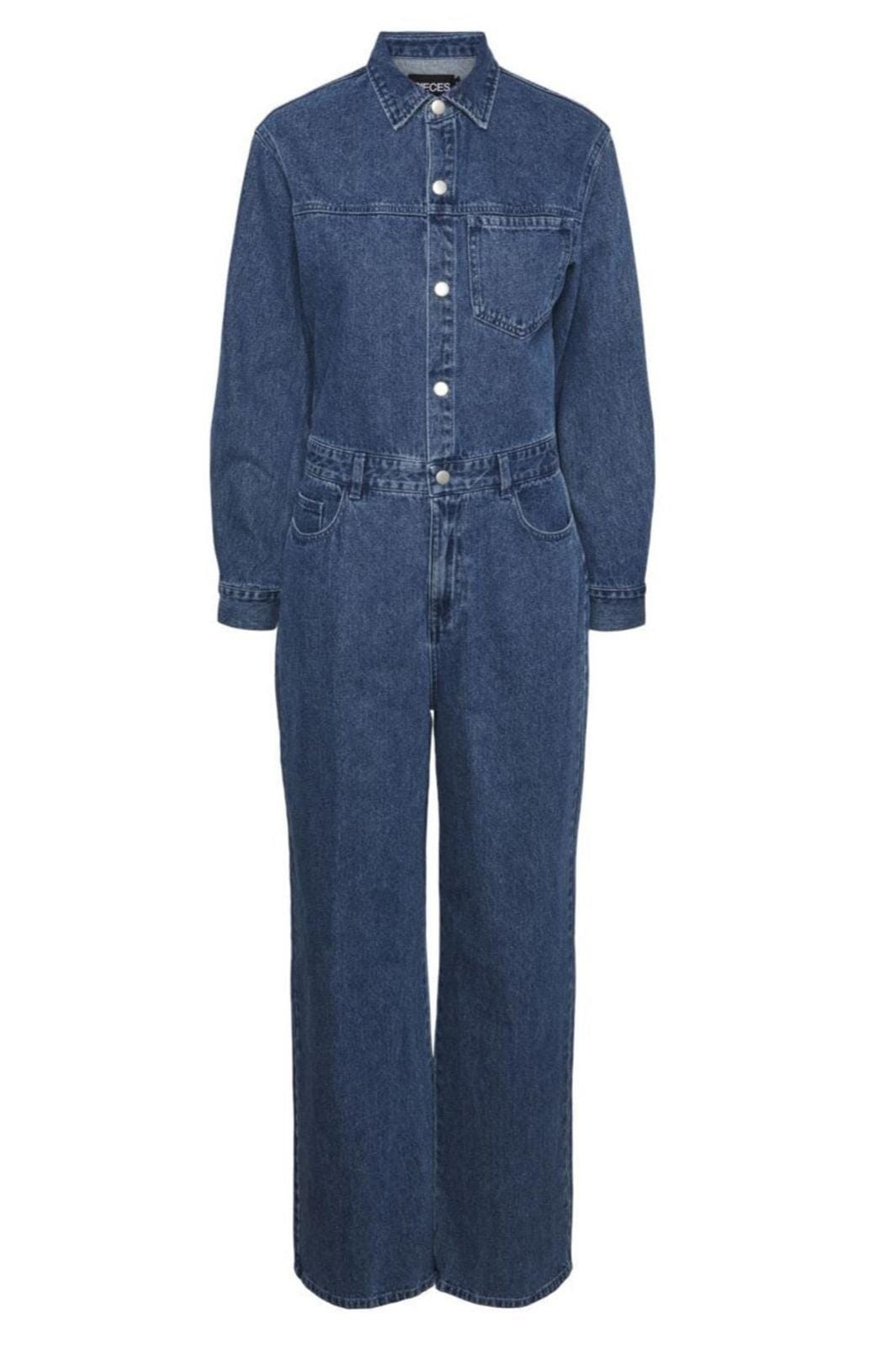 Pieces - Pcadina Ls Jumpsuit Jit - 4578208 Medium Blue Denim