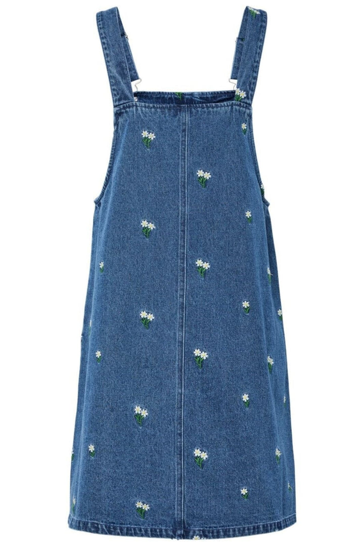 Forudbestilling - Pieces - Pcfreia Sl Denim Spencer Dress Fsy - 4863415 Medium Blue Denim Flowers