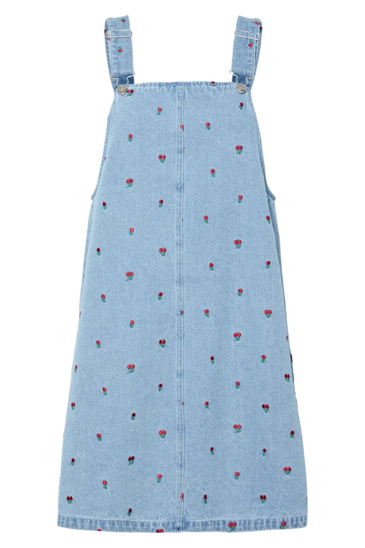 Forudbestilling - Pieces - Pcfreia Sl Denim Spencer Dress Fsy - 4925829 Light Blue Denim Tulips