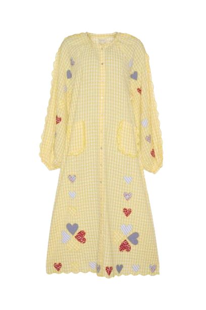 Forudbestilling - Sissel Edelbo - Kamal Organic Cotton Dress SE 1233 - Yellow Checks Kjoler 