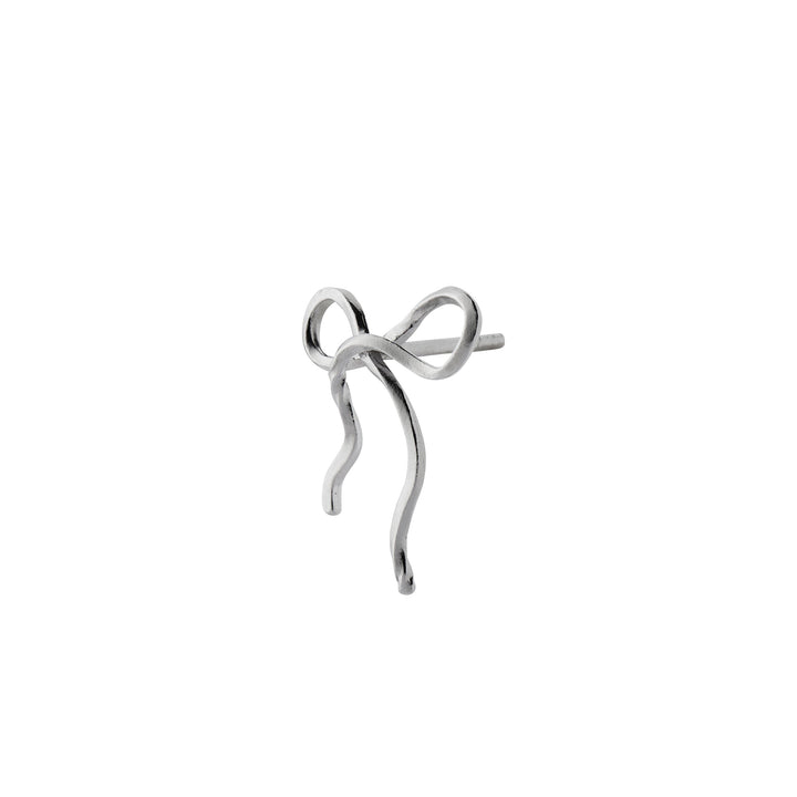 Forudbestilling - Stine A - Flow Bow Earring Silver - Single - 1343-00-S Øreringe 