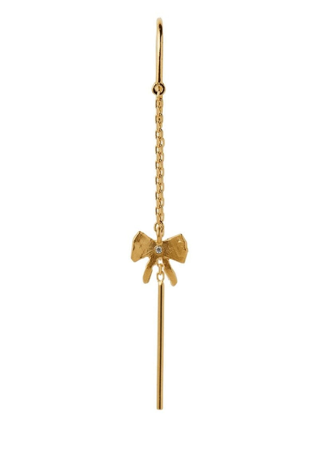 Forudbestilling - Stine A - Petit Bow Double Chain Earring - Single - 1353-02 Øreringe 