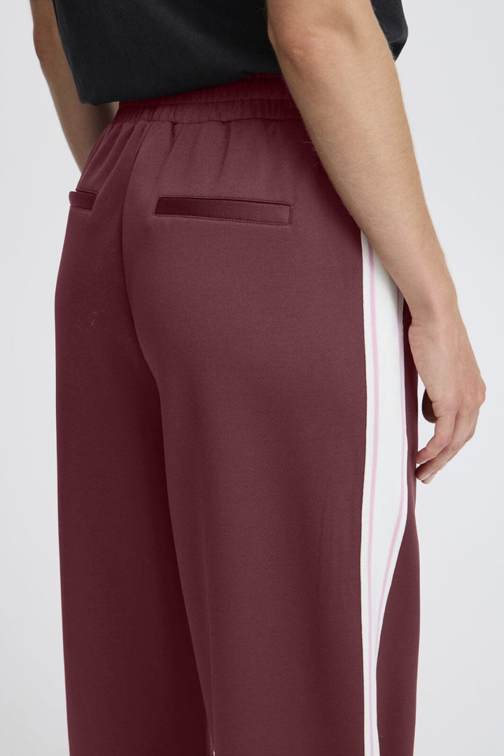 Forudbestilling - The Jogg Concept - Jcsima Wide Tape Pants - 203766 Windsor Wine Mix Bukser 