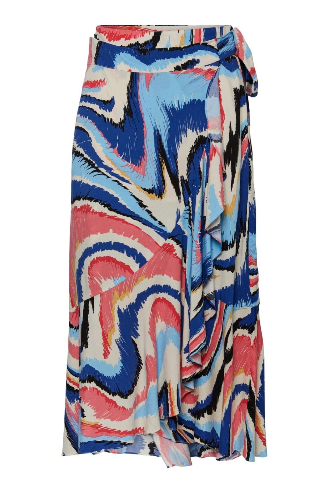 Forudbestilling - Y.A.S - Yashildi Midi Wrap Skirt - Birch Hildi print - (April) Nederdele 