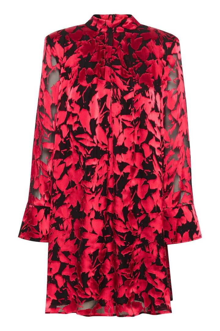 Gestuz - Elvagz P Silk Short Dress - 106310 Red Leaves Kjoler 