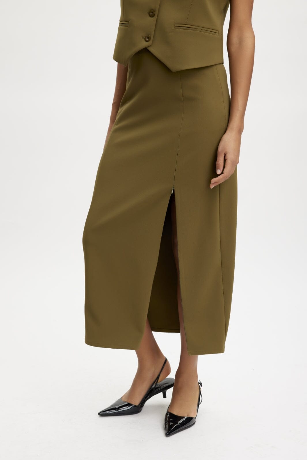 Gestuz - JoelleGZ HW long skirt - Dark Olive Nederdele 