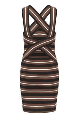 Gestuz - Shilagz Short Dress - 106044 Brown/Black Striped Kjoler 