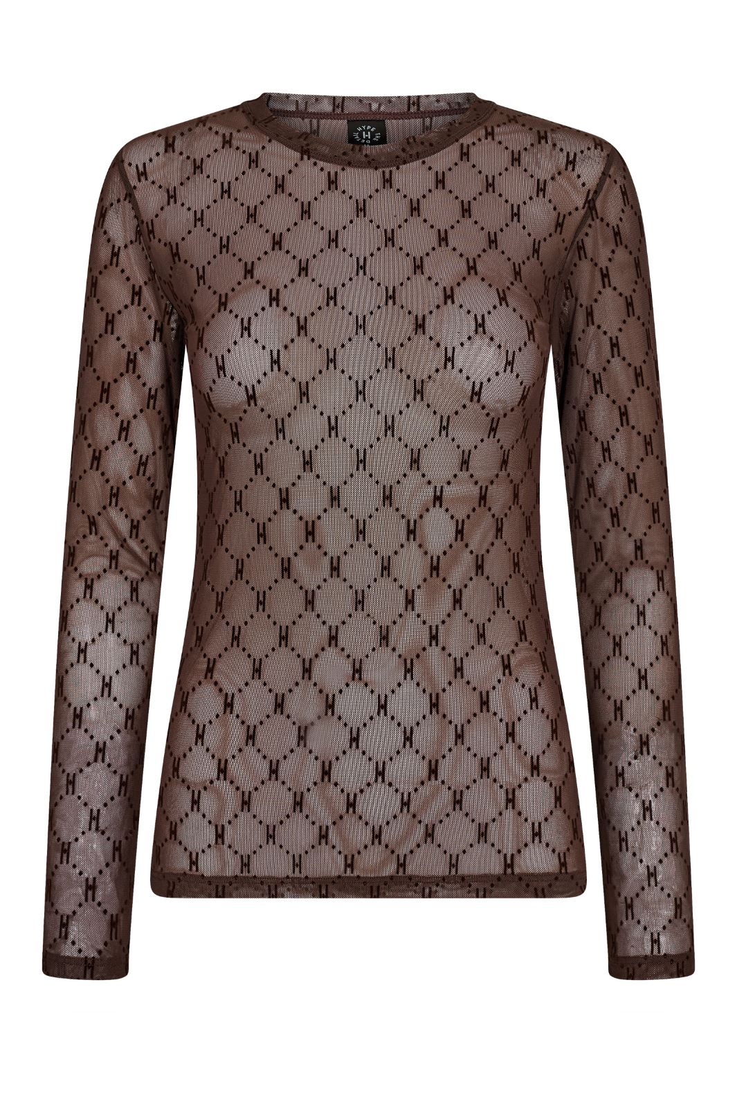 Hype The Detail - Mesh Blouse - Brun Bluser 