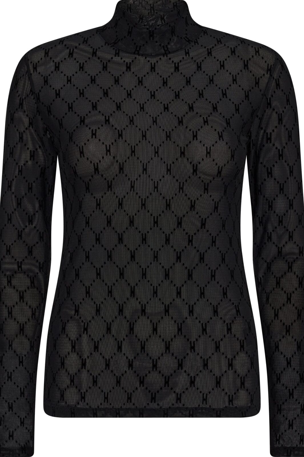 Hype The Detail - Mesh Turtle Neck 315-14 - 9 Sort Toppe 