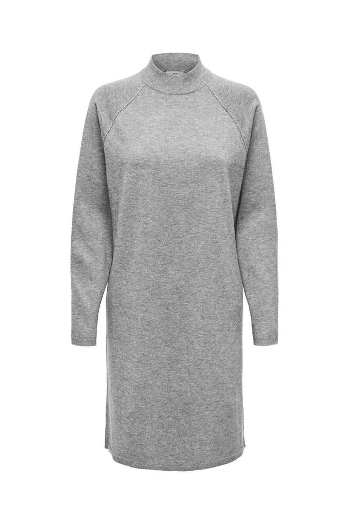 Jdy - Jdyamore Life L/S Hn Dress Knt - 4643893 Light Grey Melange