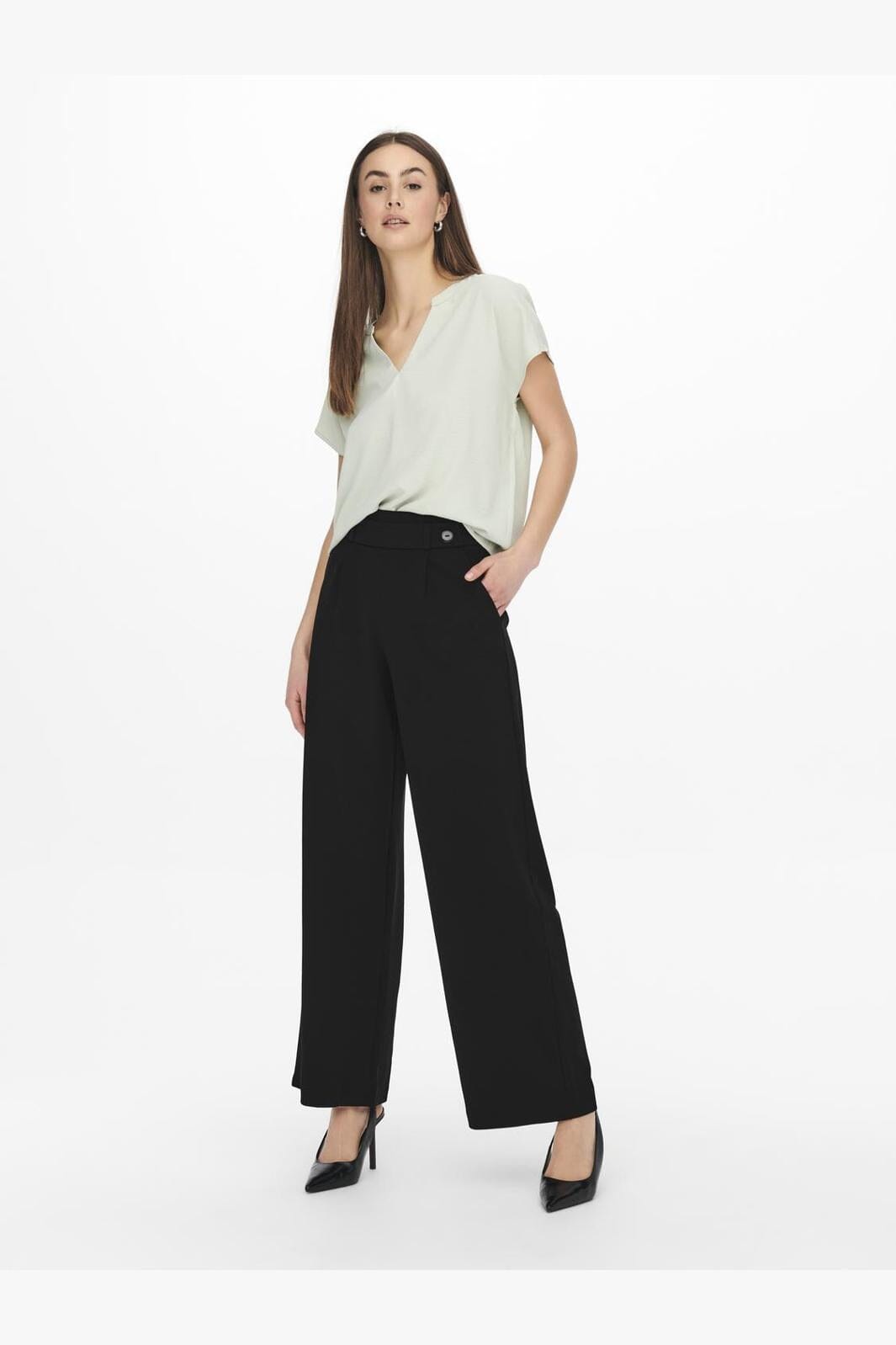 Jdy - Jdygeggo New Long Pant - 3449706 Black Black Buttons