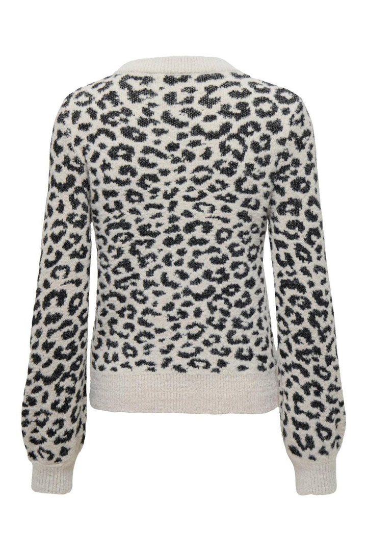 Jdy - Jdylorraine Animal L/S Pullover Knt - 4285264 Cement Black Leopard Spots