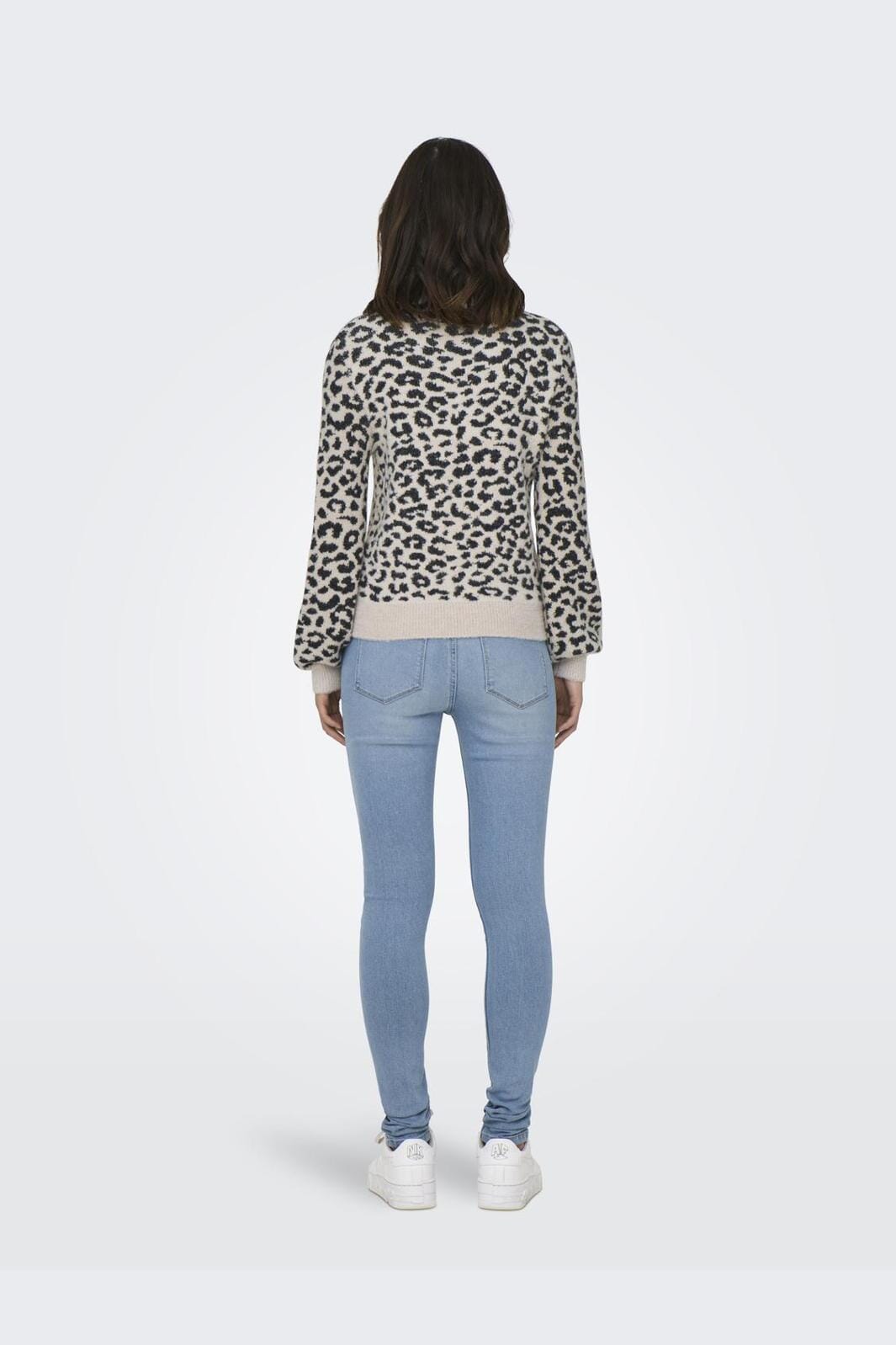 Jdy - Jdylorraine Animal L/S Pullover Knt - 4285264 Cement Black Leopard Spots