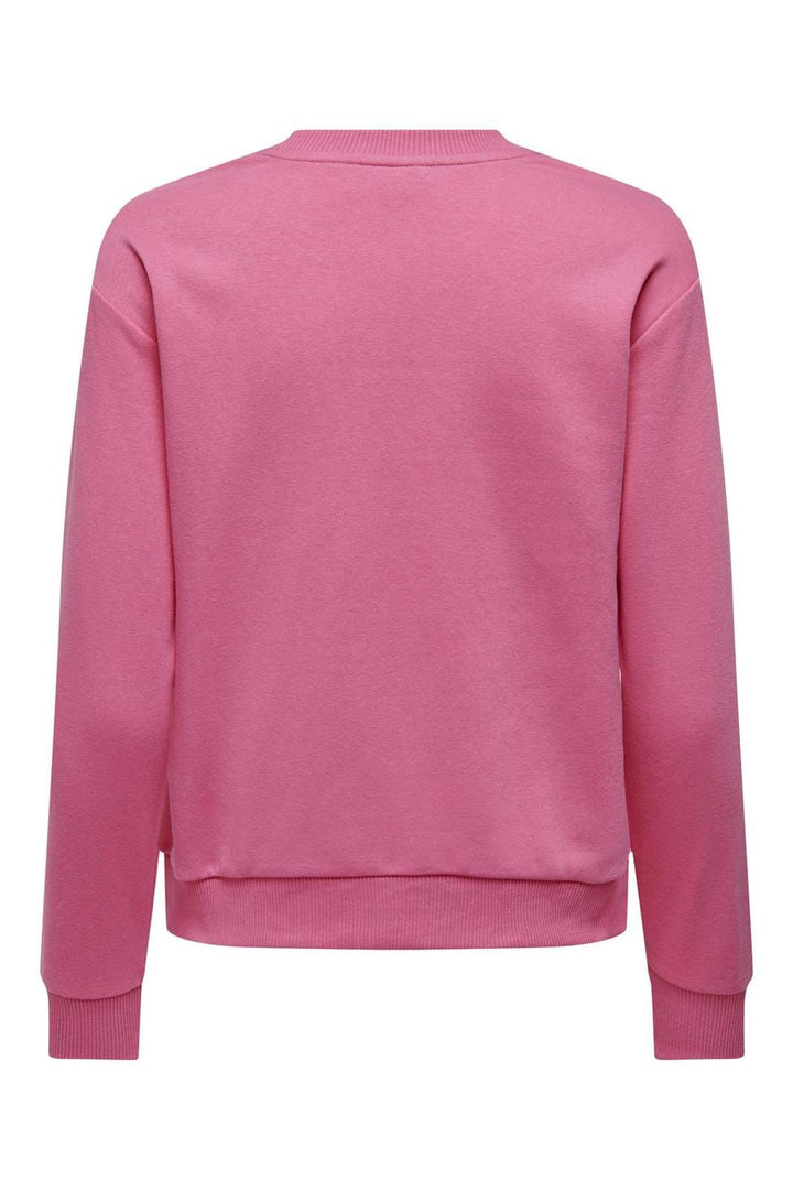 Jdy - Jdyparis L/S Emb Sweat - 4211091 Shocking Pink Paris Heart Embroidery