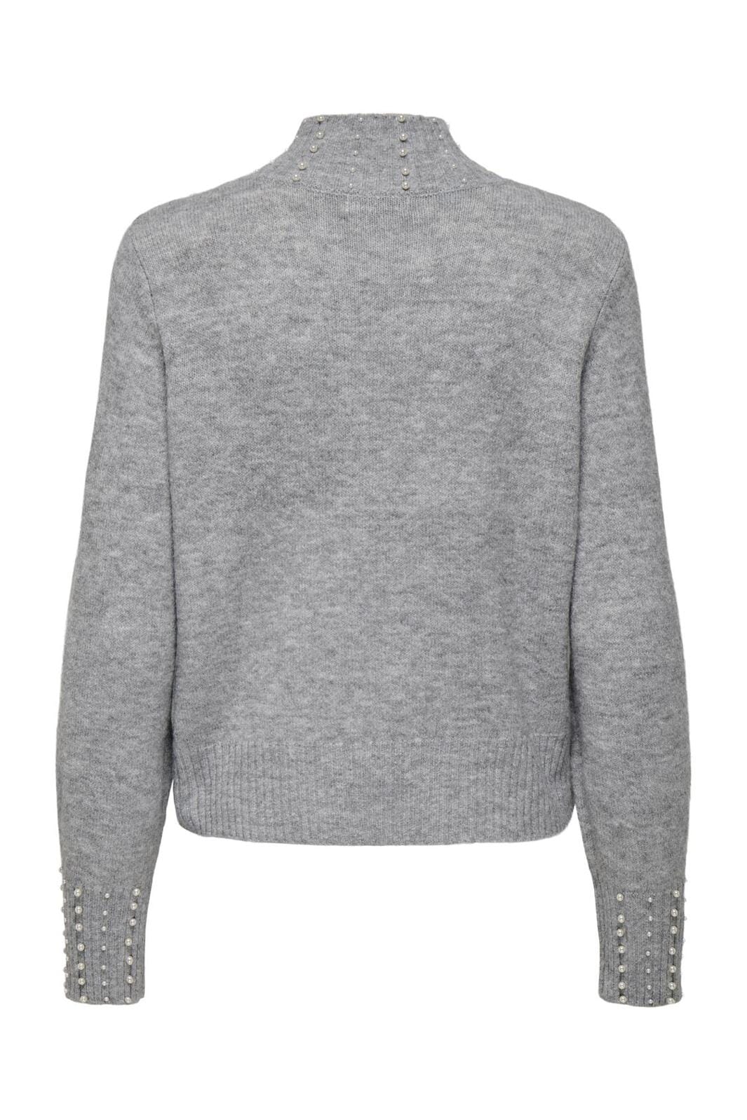 JDY - Jdyrue Life L/S Hn Pearl Pullover Knt - 4743413 Light Grey Melange