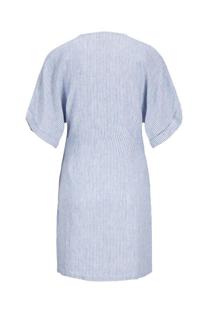 Jjxx - Jxraya Linen Blend Wrap Dress - 4523055 Silver Lake Blue Bone White