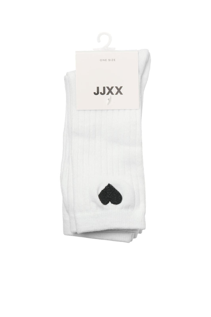 Jjxx - Jxreese Embroidery Sock 3-Pack Acc - 4747117 White W. Ribbon/Heart/Eightball