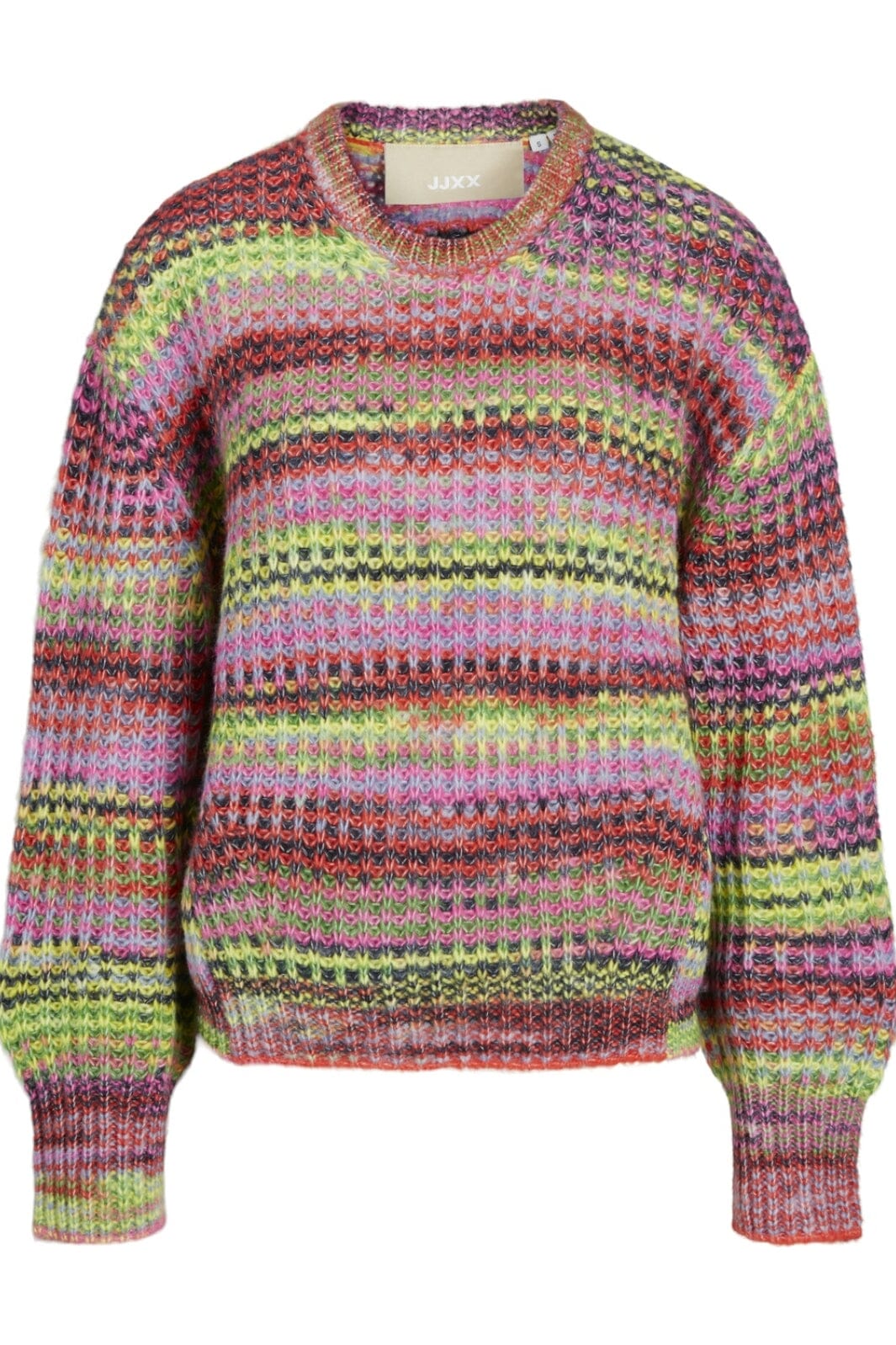 Jjxx - Jxsimone Space Dye Crew Neck Knit Sn 12207206 - 4550072 - Fiery Red /Multi Space Dye