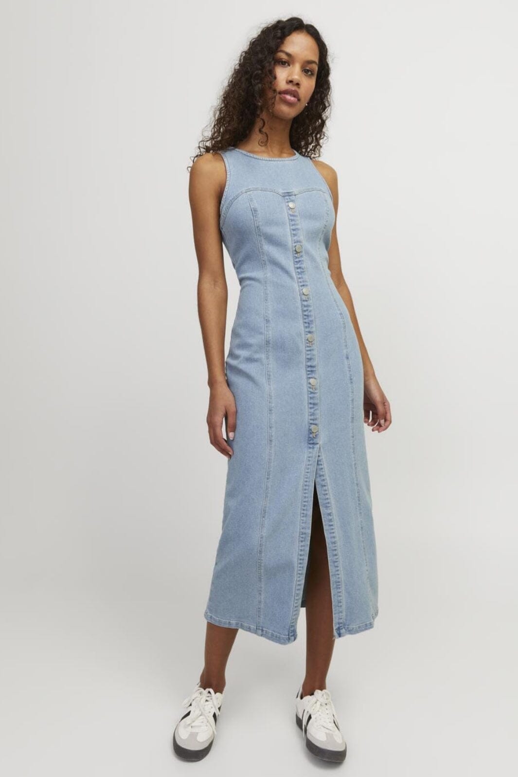 Jjxx - Jxtinga Slim Long Denim Dress - 4646812 Light Blue Denim Kjoler 