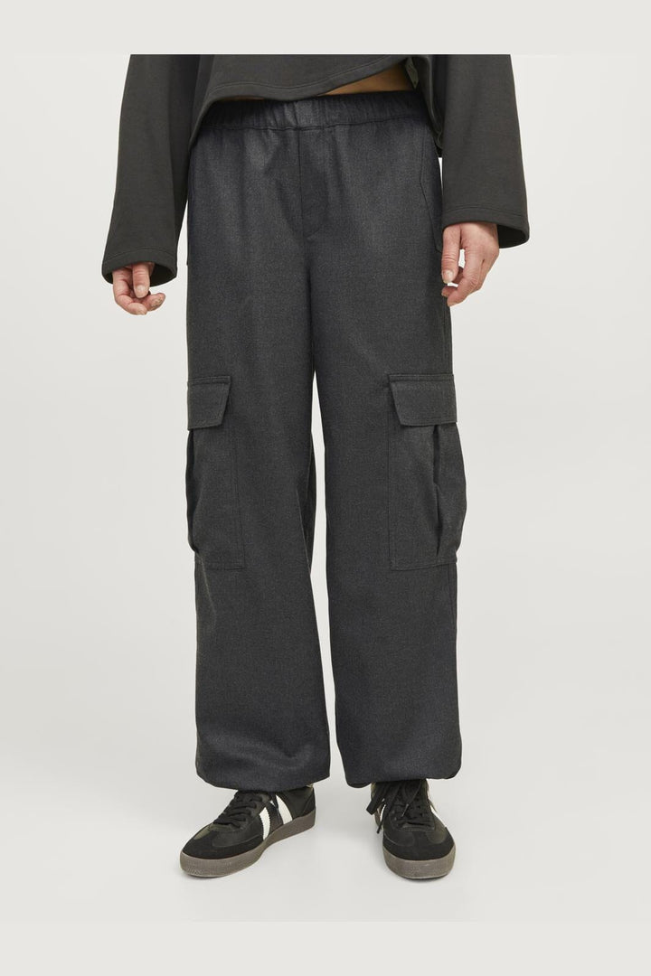 Jjxx - Jxyoko Melange Cosy Cargo Pant - 4537052 Dark Grey Melange