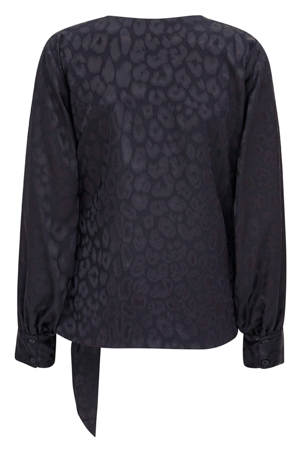 Karmamia - Ines Blouse - Navy Leo Jacquard Bluser 